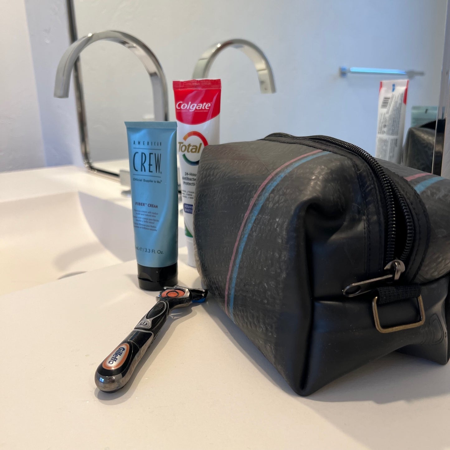 Vegan Recycled Inner Tube Dopp Kit/Toiletry Bag