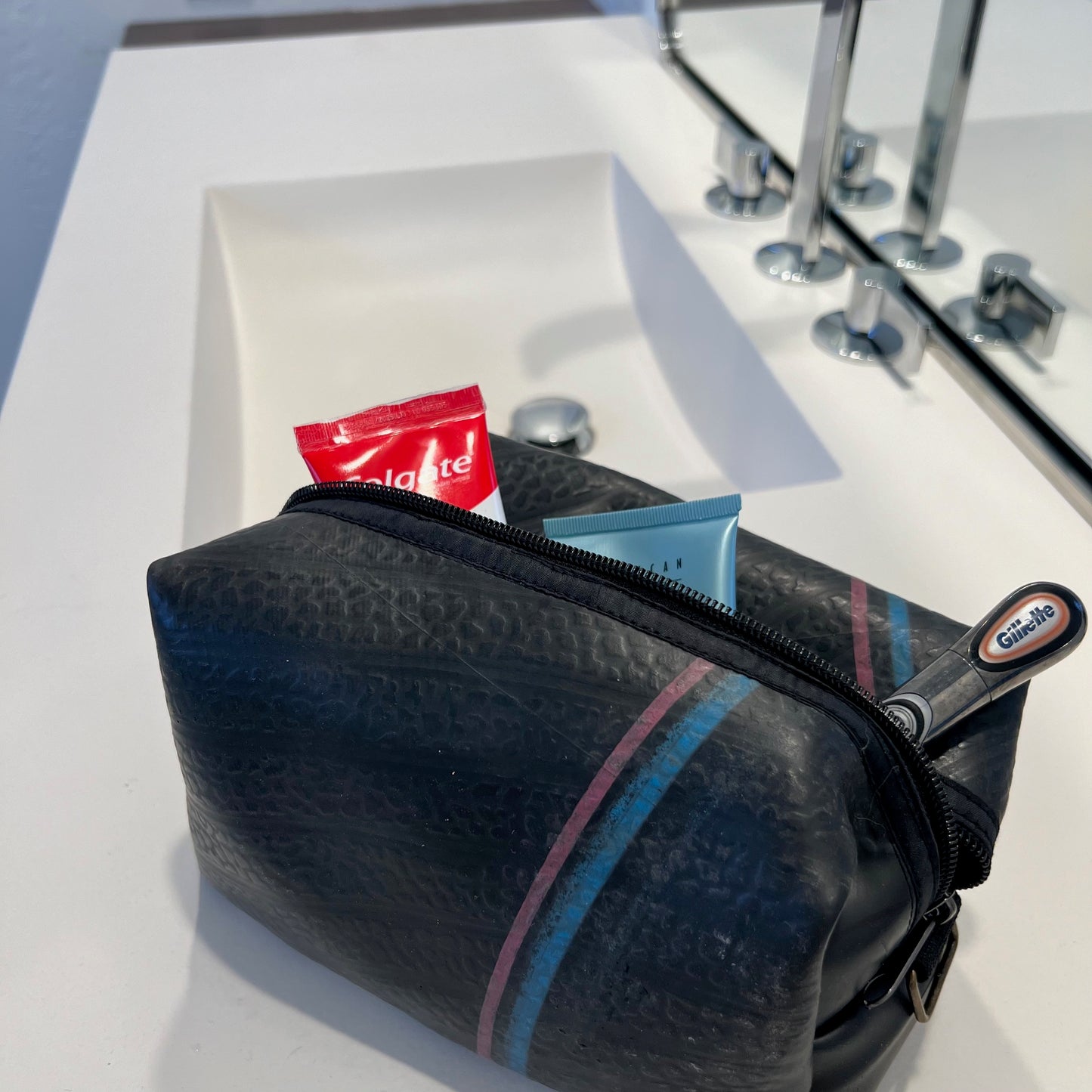Vegan Recycled Inner Tube Dopp Kit/Toiletry Bag
