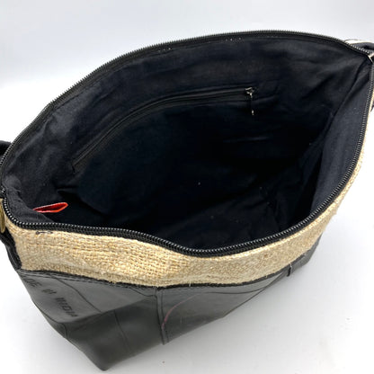 Vegan Recycled Inner Tube and Hemp Sling Bag