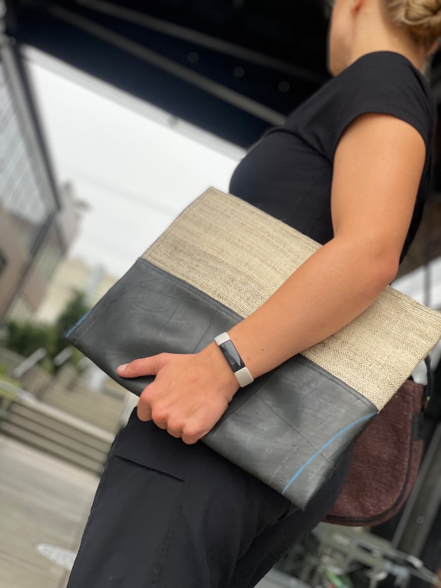 Vegan Recycled Inner Tube and Hemp 16" Laptop Computer Case