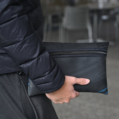 Vegan Recycled Inner Tube Zippered Pouch