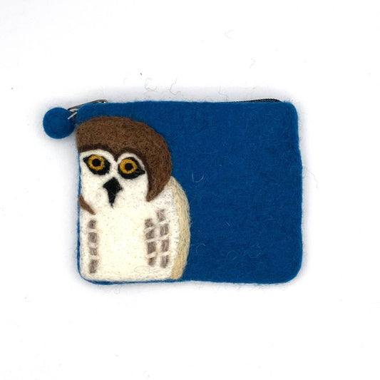 Barred Owl Felt Coin Purse