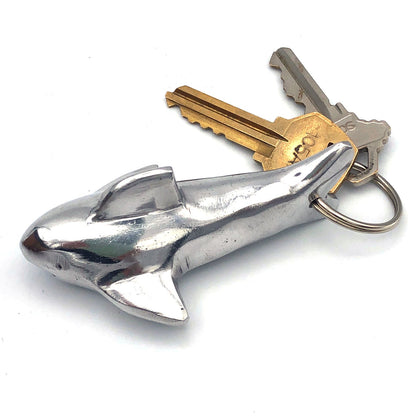Recycled Aluminum Great White Shark Keychain