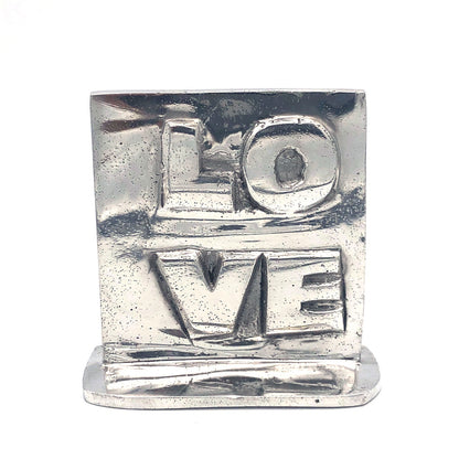 Recycled Aluminum LOVE with base