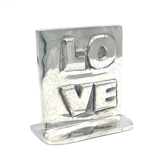 Recycled Aluminum LOVE with base