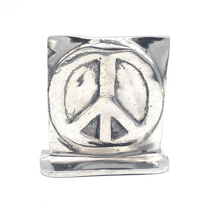 Recycled Aluminum Peace Sign with base