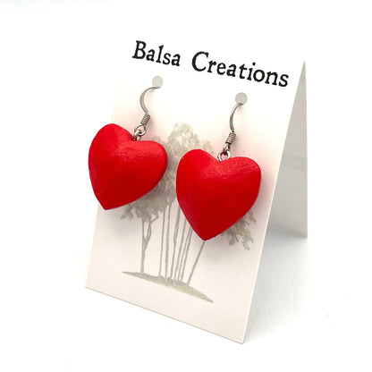 Heart Balsa Earrings