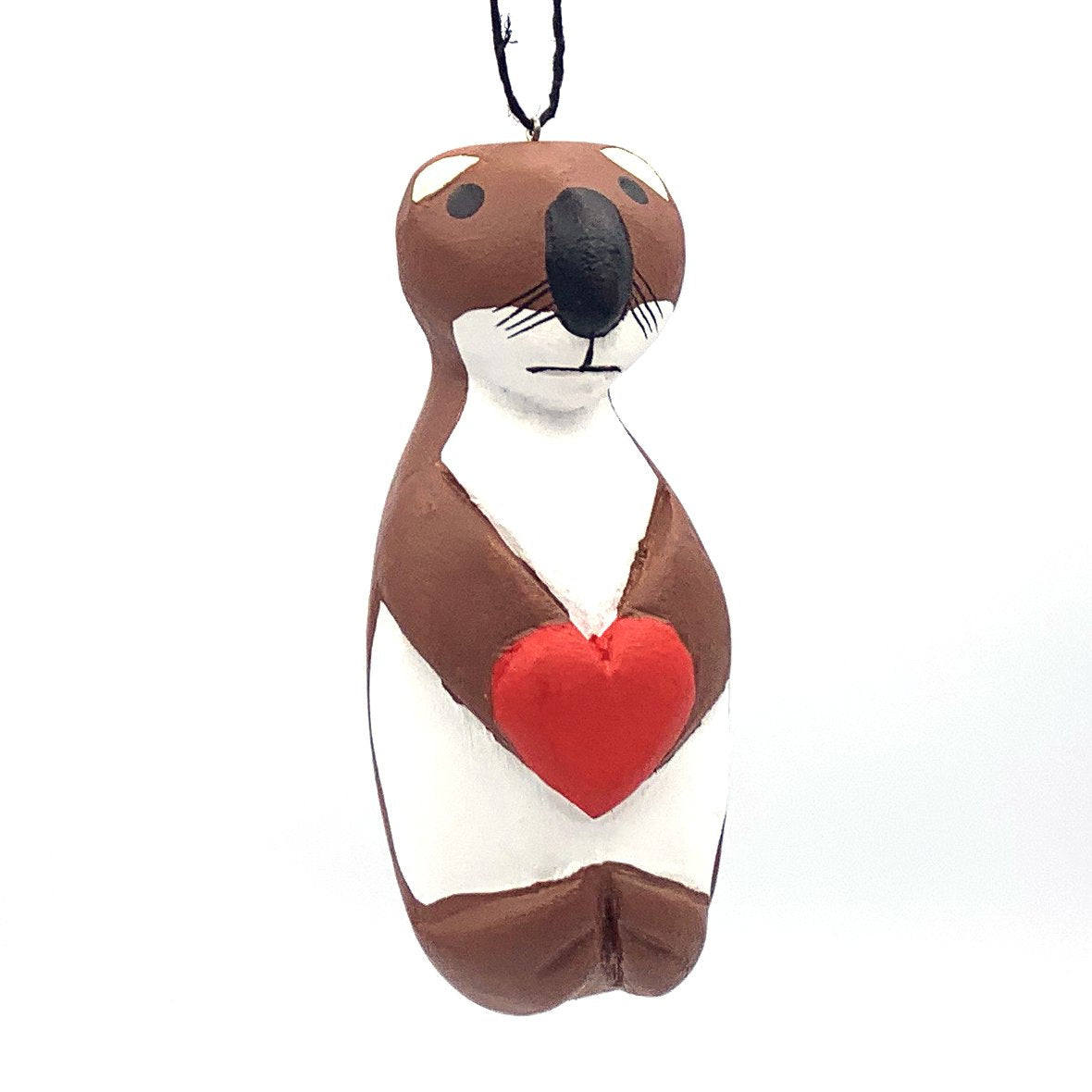 Sea Otter with Heart Balsa Ornament