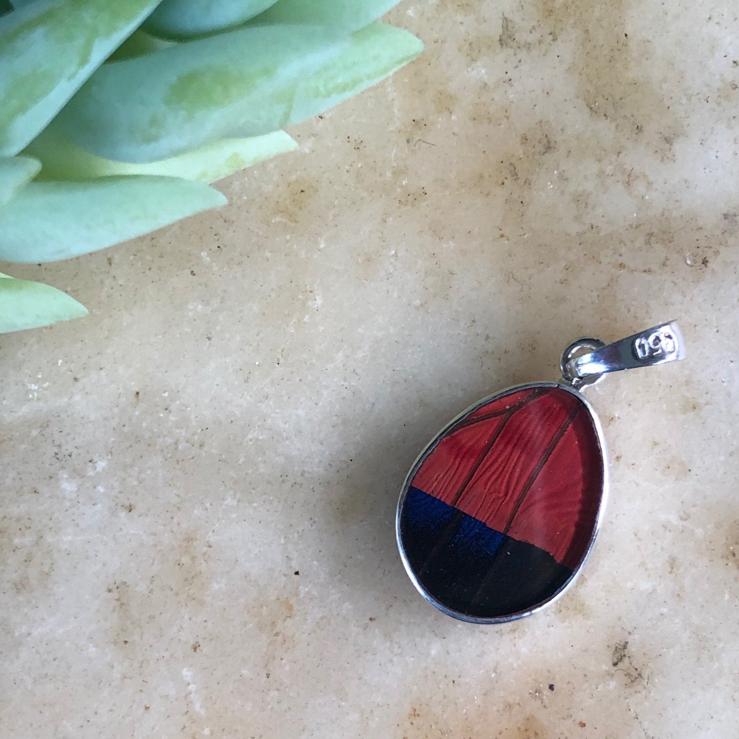 Claudina Agrias Butterfly Pendant