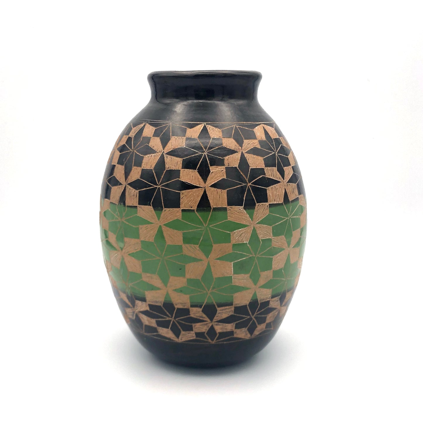 Ceramic Decorative Vessel (Green Star)
