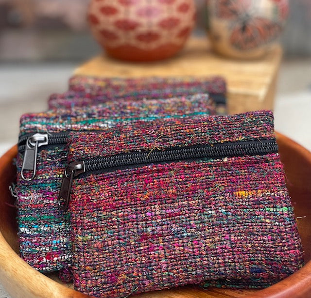 Upcycled Raw Silk Coin Purse
