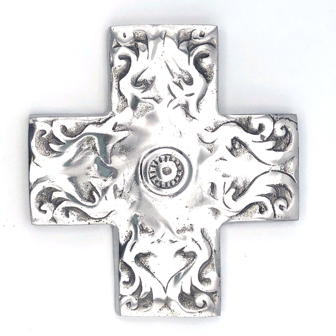 Recycled Aluminum Scrolled Cross