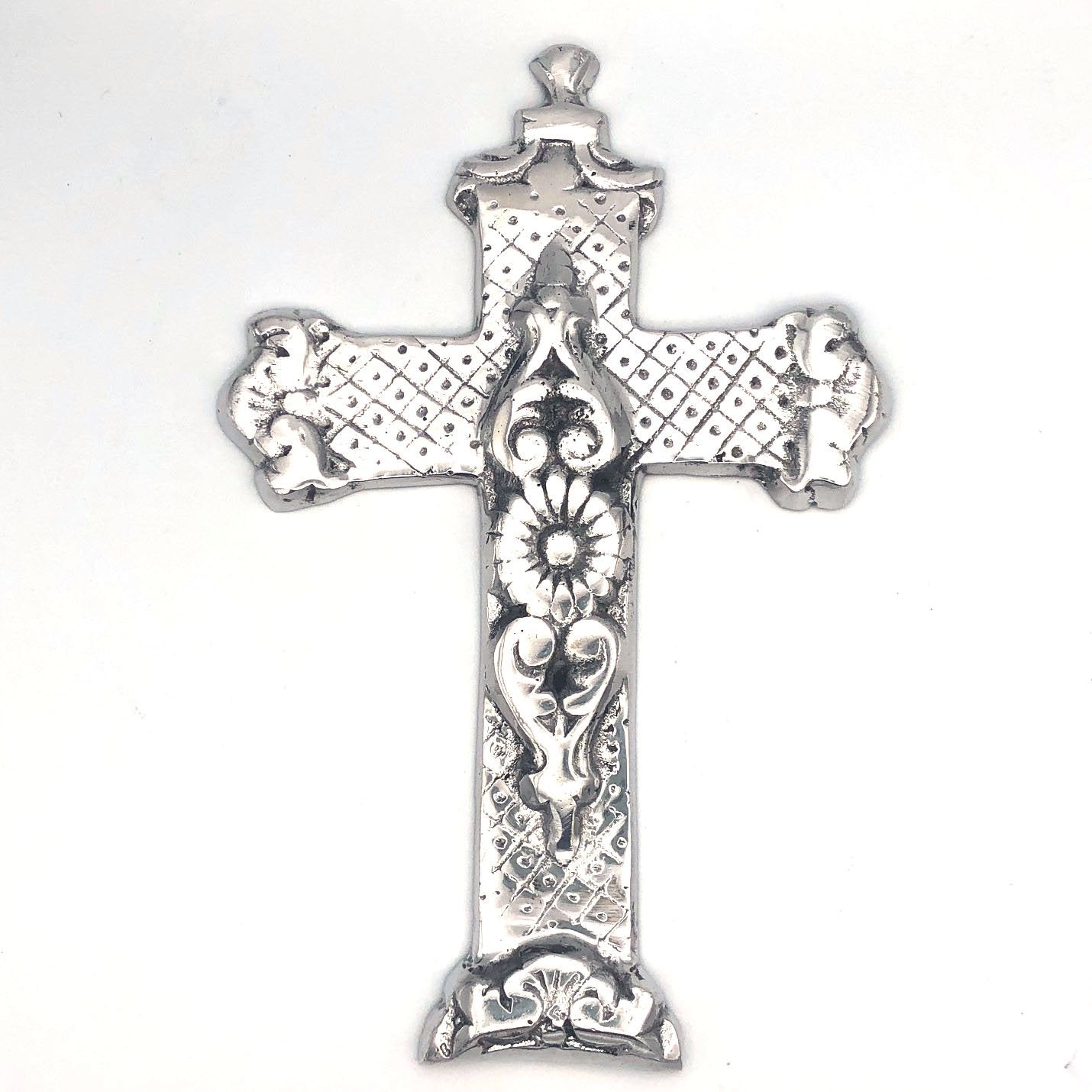 Recycled Aluminum Cross with Sunflower